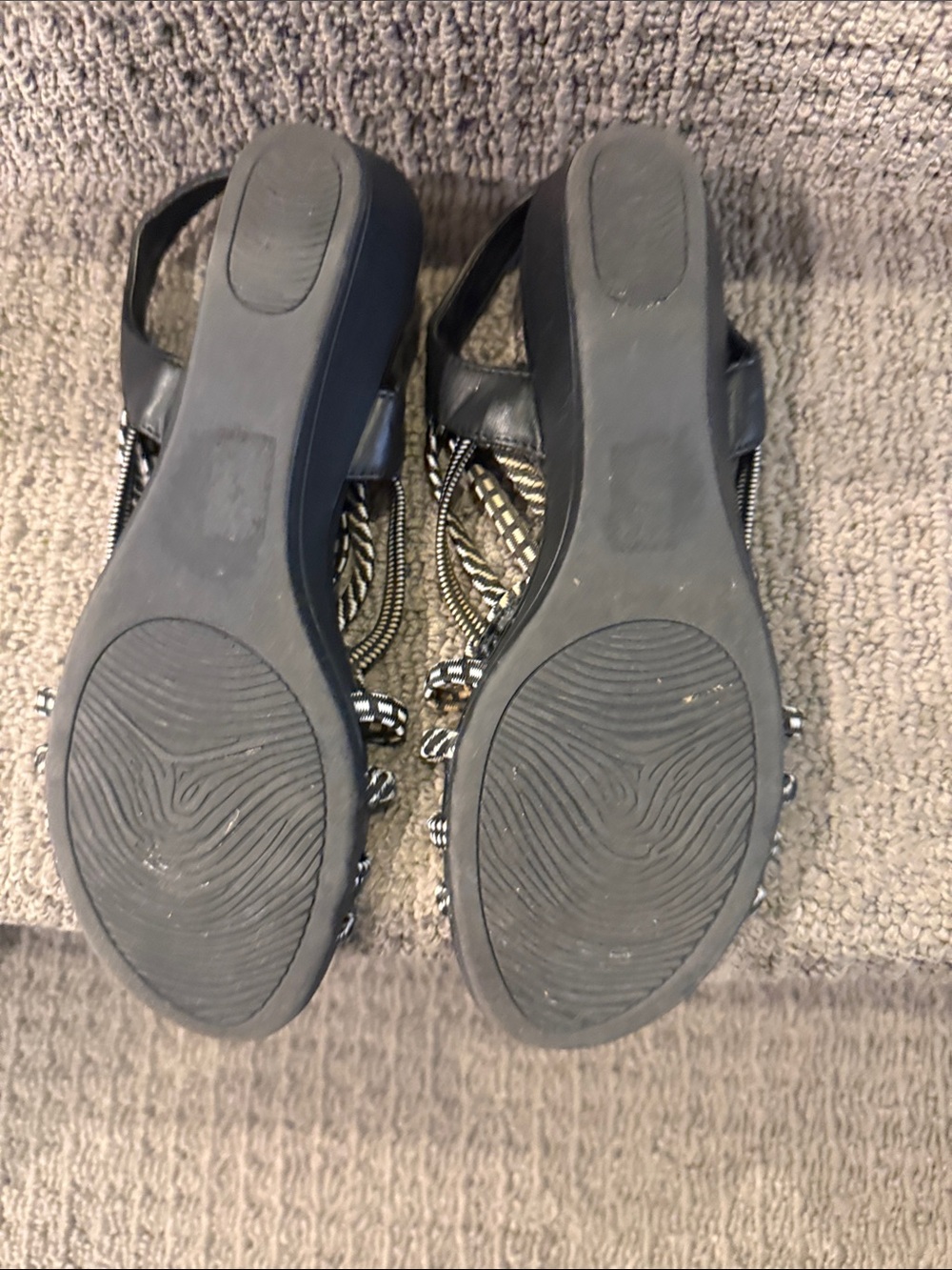 Naturalizer Black & White Braided Slingback Sandals - Picture 2 of 3
